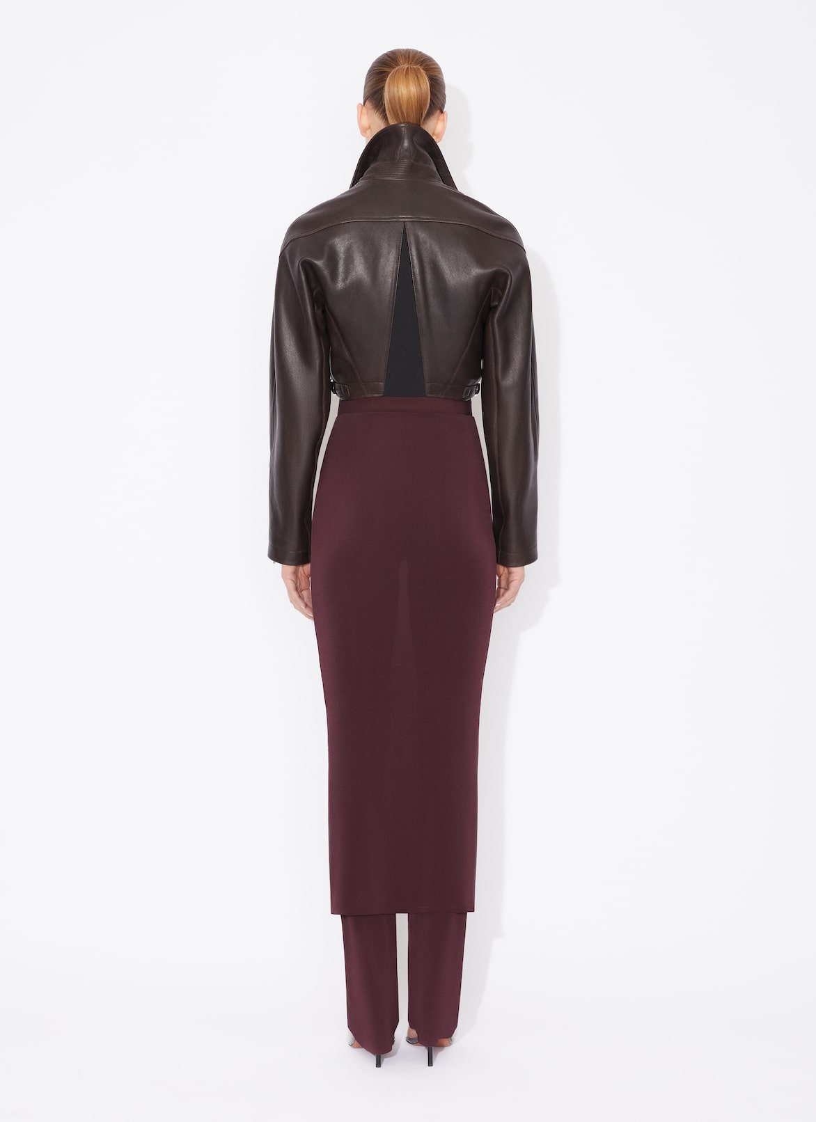 FADED NAPPA BIKER JACKET  ALAÏA EBONY FADED NAPPA BIKER JACKET